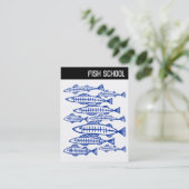 V Koptekst - FISH SCHOOL - marine Visitekaartje (Staand voorkant)