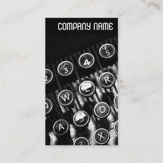 V-koptekst - schrijfmachine visitekaartje (Voorkant)