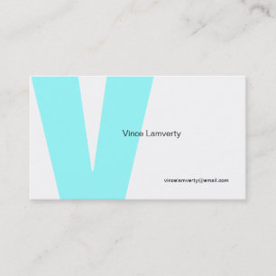 V Letter-alfabet Visitekaartje White Blue