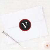 V : Lettre V initiale V Stickers rouge, blanc et n (Enveloppe)