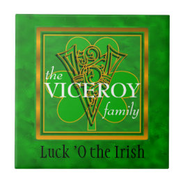 V "Luck of the Irish" Family Custom Monogram Tile Tegeltje