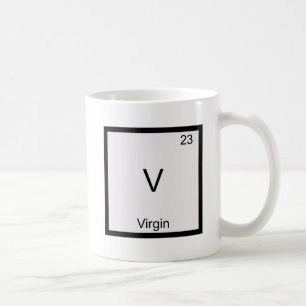 V - Maagden grap chemisch elementsymbool T-shirt Koffiemok