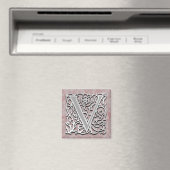 V Magnet Carré Monogramme 'Pierre d'Argent' 2" (In Situ (Lave-vaisselle))