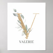 V Monogram gepersonaliseerd Poster (Voorkant)