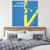 V Monogram Initiaal Bar bat Mitzvah Sign-In Board Canvas Afdruk (Insitu (Slaapkamer))