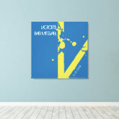 V Monogram Initiaal Bar bat Mitzvah Sign-In Board Canvas Afdruk (Insitu (Houten vloer))