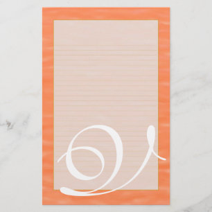 V Monogram "Peach Sunset Water Fine Lined" Briefpapier