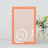V Monogram "Peach Sunset Water Fine Lined" Briefpapier (Staand voorkant)