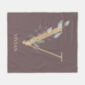 V Monogramme Floral Couverture en polaire personna (Devant (Horizontal))