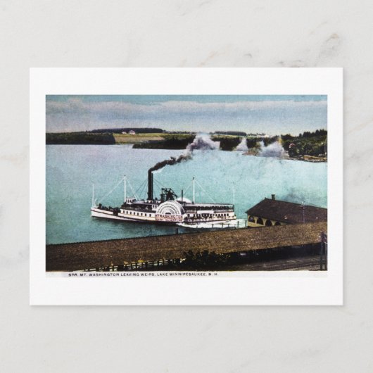 V. Mt. Washington, Lake Winnipesaukee, N.H. Briefkaart (Voorkant)