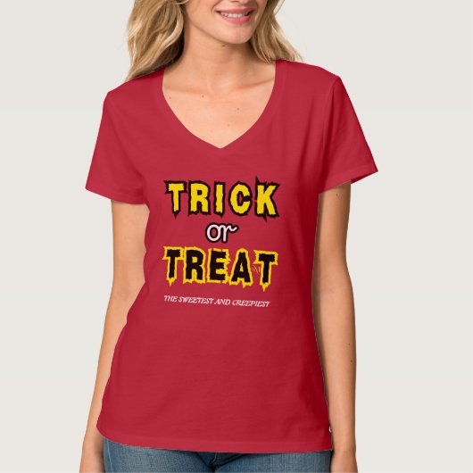 V-Neck T-Shirt : HALLOWEEN Treat #6 (Voorkant)