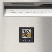 V Nom Monogram "Celtic Black Stone" Square Magnet (In Situ (Lave-vaisselle))