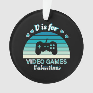 V pour Jeux Vidéo pas Valentines - Funny Retro Col