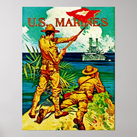 V.S. Marines ~ Signal Flag Poster (Voorkant)