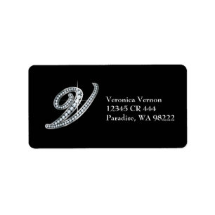 V Script "Diamond Bling"-label Etiket