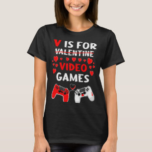V staat voor grappige cadeaus voor videogames voor t-shirt