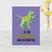 V staat voor Vaccinated Let's Get Together Dinosau Kaart (Gele Bloem)