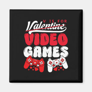 V staat voor videogames Funny Valentijnsdag Gamer Magneet