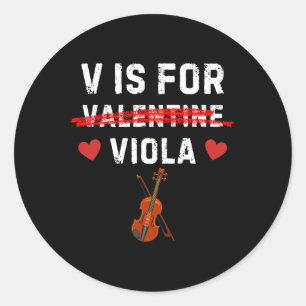 V staat voor Viola Funny Violist Music Valentijn Ronde Sticker