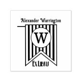 V Stripes Initiaal Banner Monogram Ex Libris Boek Zelfinktende Stempel (Design)