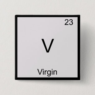 V - symbool T-Shirt voor het chemisch element van Vierkante Button 5,1 Cm