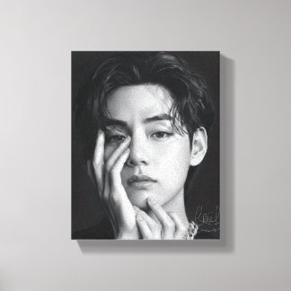 V-tae the most handsome korean man canvas afdruk