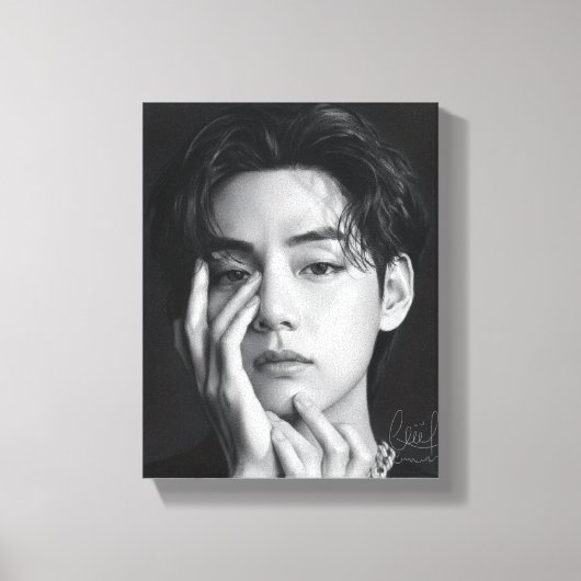 V-tae the most handsome korean man canvas afdruk (Voorkant)