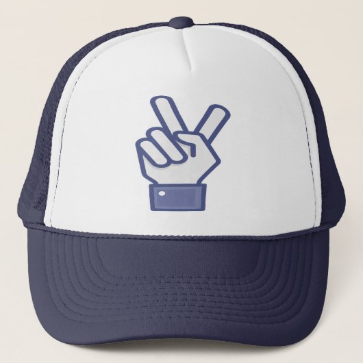 V teken vrachtwagenhoed met handsymbool trucker pet (Voorkant)