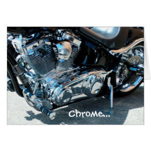 V-twin Motorcycle Chrome Moto Moteur Carte d'anniv