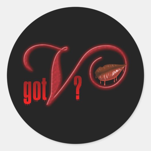 V - Vampire bloed Ronde Sticker (Voorkant)