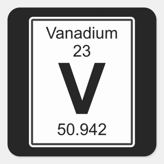 V - vanadium vierkante sticker (Voorkant)