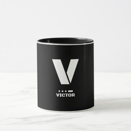 V(Victor) NAVO fonetisch alfabet & morse code Mok (Midden)