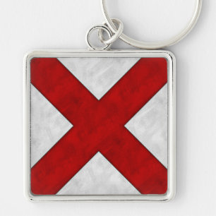 V Victor Waterverf Nautical Signal Maritime Vlag Sleutelhanger