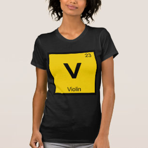V - Vioolmuziek Chemie Periodiek Systeem Symbool T-shirt