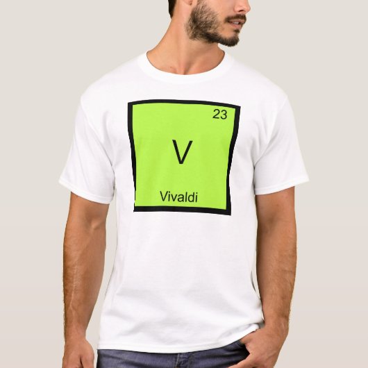 V - Vivaldi Funny Chimie Élément Symbole T-shirt (Devant)