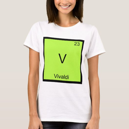 V - Vivaldi Funny Chimie Élément Symbole T-shirt (Devant)