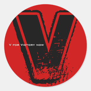 V voor overslagklever 6 ronde sticker