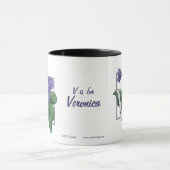 V voor Violets Flower Monogram Mok (Midden)