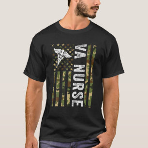 VA Nurse Camouflage Amerikaanse vlag Patriotic Nur T-shirt
