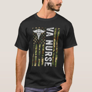 VA Nurse Camouflage Amerikaanse vlag Patriotic Nur T-shirt