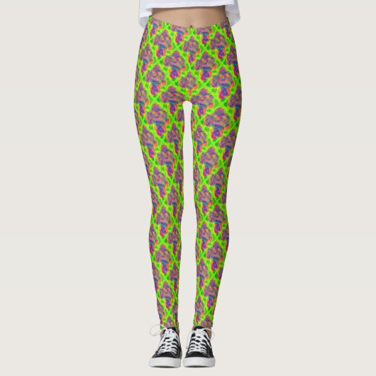 Vaag Rozen afdrukken Leggings (Voorkant)