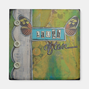 "Vaak Lachen" Art Magnet van Nancy Lefko Magneet