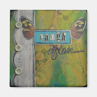 "Vaak Lachen" Art Magnet van Nancy Lefko Magneet