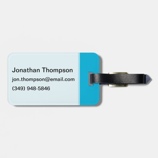 Vaal blauw bagagelabel (Achterkant horizontaal)