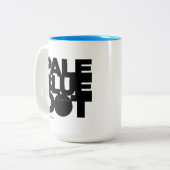 Vaal blauw tweekleurige koffiemok (Voorkant links)