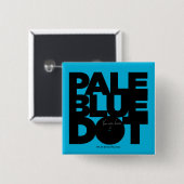 Vaal blauw vierkante button 5,1 cm (Voorkant /achterkant)