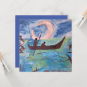 Vaar bij maanlicht plat kaart (Voorkant / Achterkant in situ)