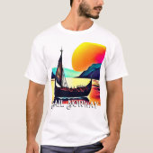 Vaar Noorwegen met Vikingschip T-shirt (Voorkant)