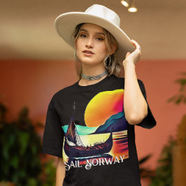 Vaar Noorwegen met Vikingschip T-shirt