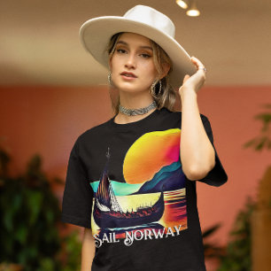 Vaar Noorwegen met Vikingschip T-shirt
